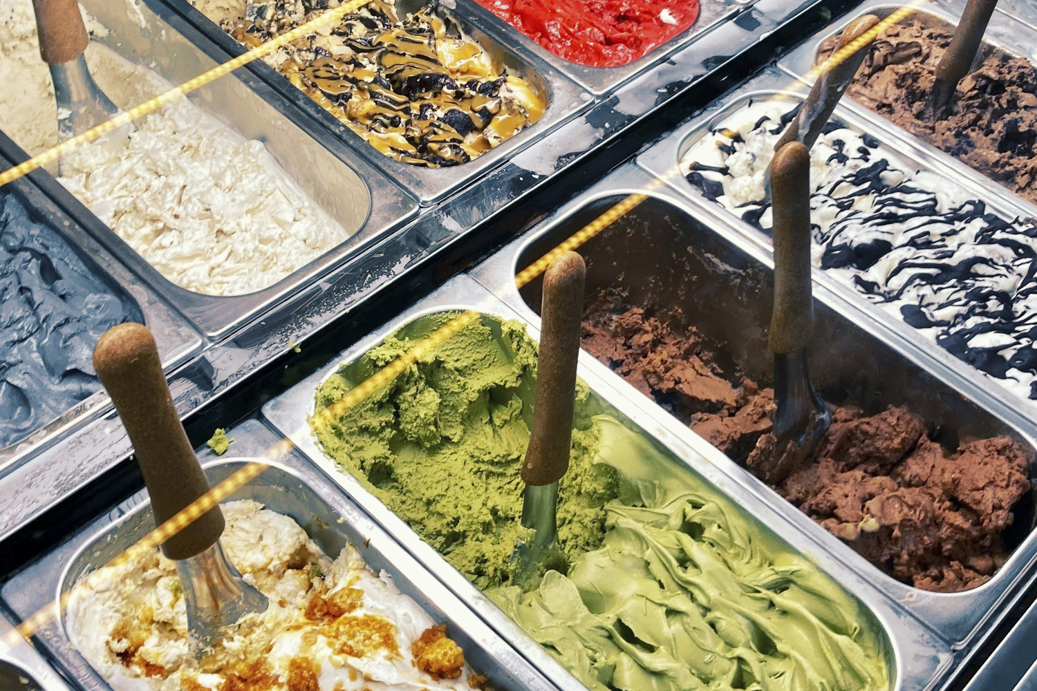 Olika smaker av Gelato